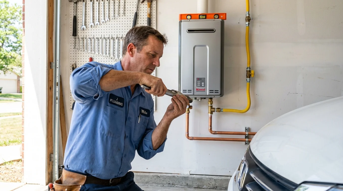 Tankless water heater installation by a Johns Plumbing LLC plumber in Bland